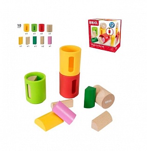 Игровой набор с деревянными формочками-сортерами, 10 деталей (Brio, 30173)